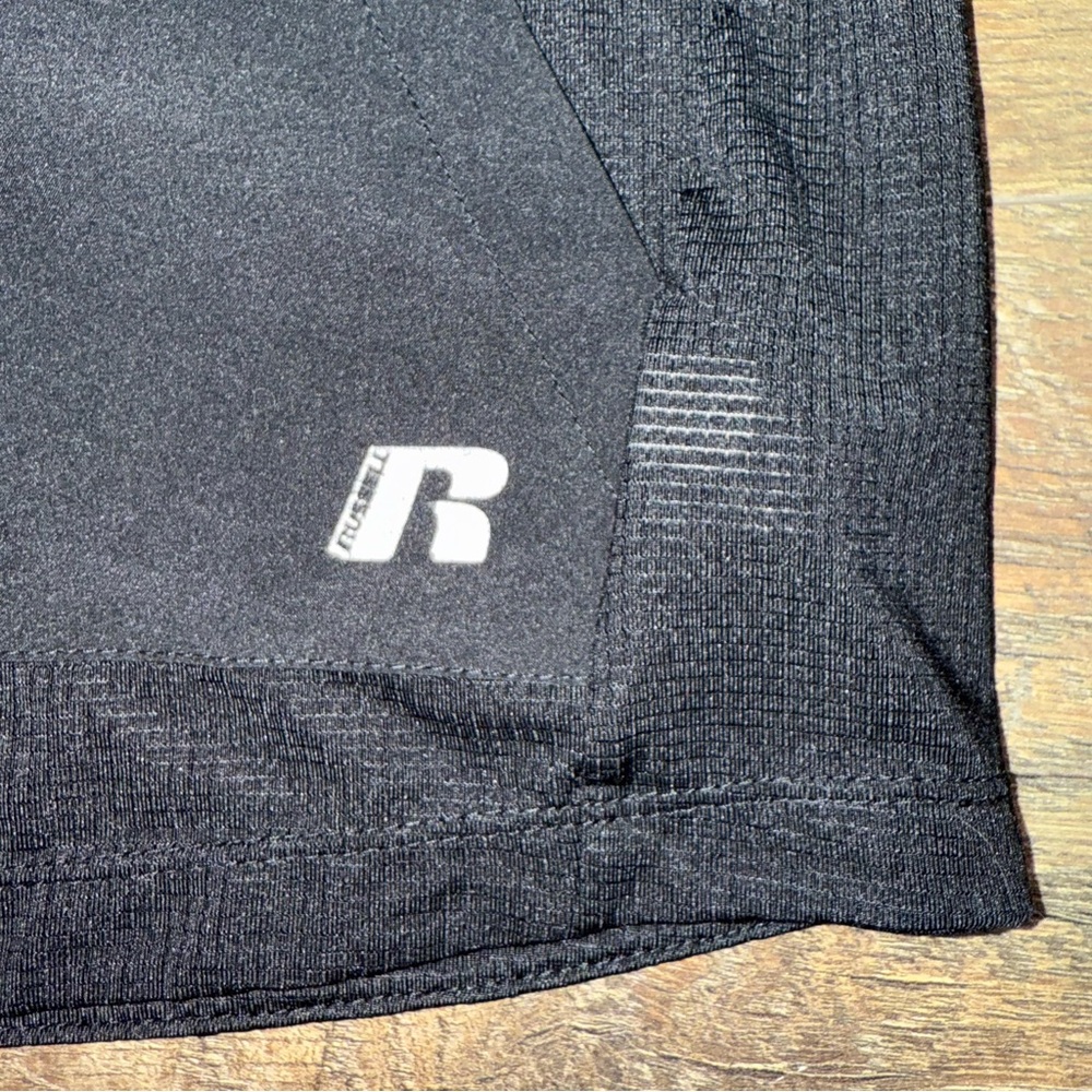 Russell Muscle Black Sleeveless Hoodie with Green Accents - Picture 2 of 11